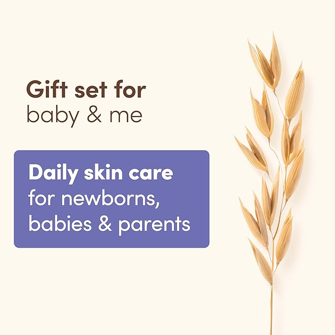 Aveeno Baby Bathtime Solutions Mommy & Me Gift Set, Baby Wash & Shampoo, Calming Bath, Daily Moisturizing Lotion & Stress Relief Body Wash for Mom, Nourishing Oat, Registry Must Haves, 4 items