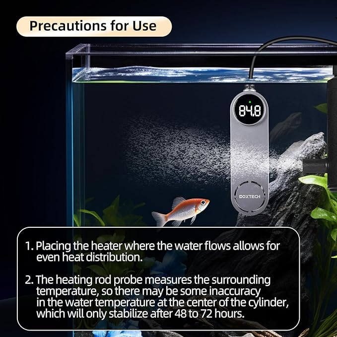 UPETTOOLS Aquarium Heater 50W/100W/200W/300W – Submersible Fish Tank Heater with Digital LED Display & External Controller, Dry-Run and Overheat Protection, for Freshwater, Saltwater, Reef Tanks