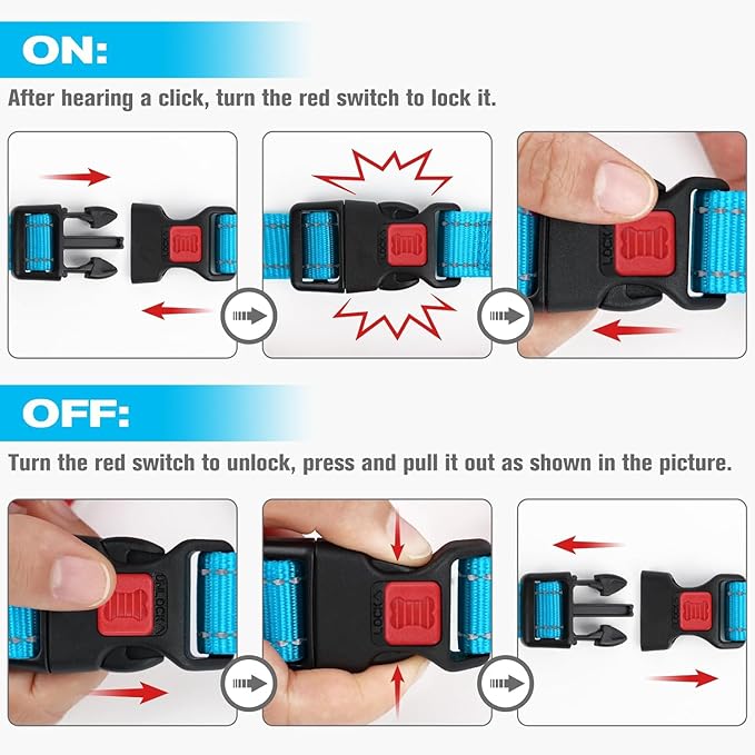 Joytale Martingale Collar for Dogs, Reflective Heavy Duty for Safety, Quick Release Buckle, Adjustable Nylon Collars for Small Dogs Walking Training, Sky Blue,S