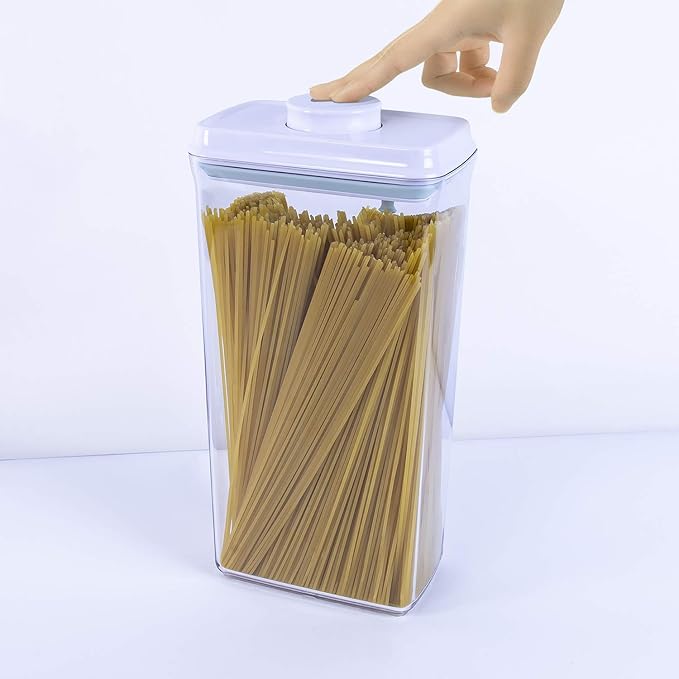 BopTop (1pc - Spaghetti/Cereal) Airtight Food Storage Container – Mechanical Silicone Seal Canister - BPA-Free - 3.3Qt