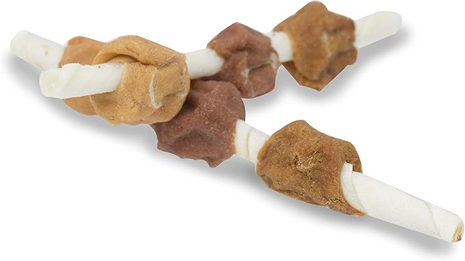 Cadet Gourmet Shish Kabob Dog Treats for Small Dogs, Healthy & Natural Chicken, Duck, & Sweet Potato Chew Sticks, Beef Hide, Small 5 Inch, 4 Ounce (Pack of 1)