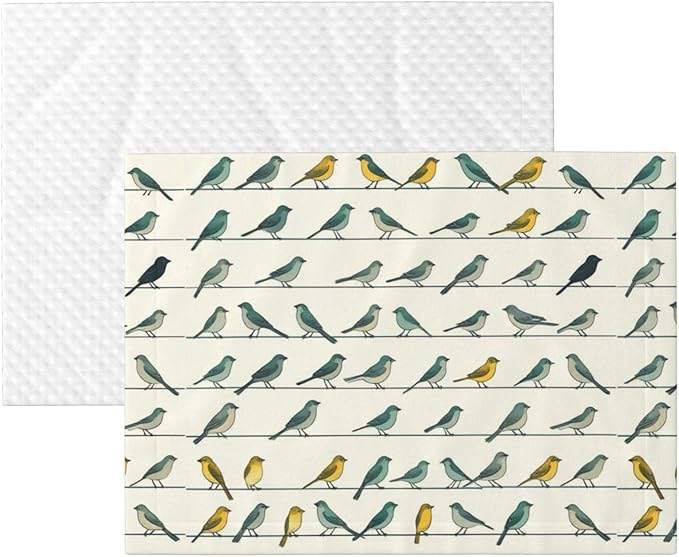 Double Sided Pet Bed Blanket for Added Cushion Warmth, Birds Animal Flying, Reversible Cover with Textured Dot Surface for Existing Beds Standalone Mat