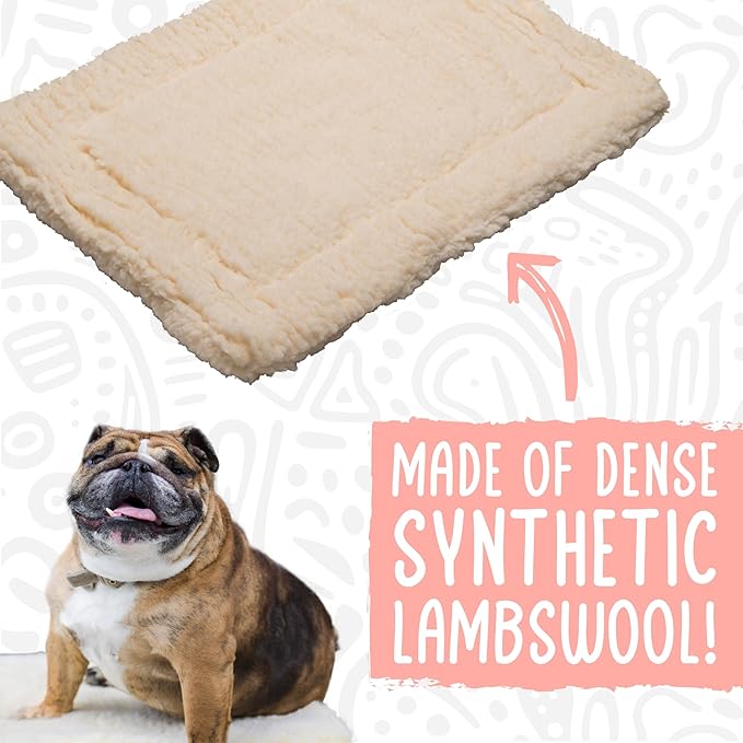 HuggleHounds Mat Cat & Dog Bed - Crate Pads for Dog Cages, Machine Washable Kennel Bed for Sleeping, Medium & Large Size Breeds - Large, 26" x 42"