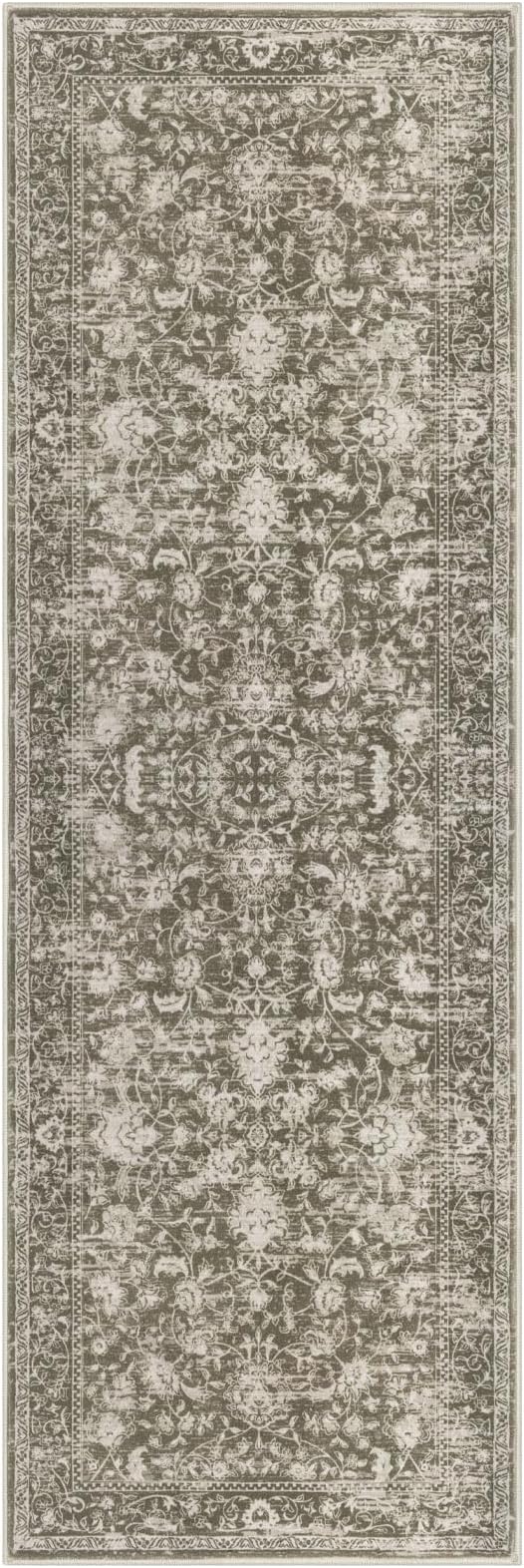 KILOCOCO Hallway Runner 2x6 Rug Runner Printed Vintage Floral Washable Kitchen