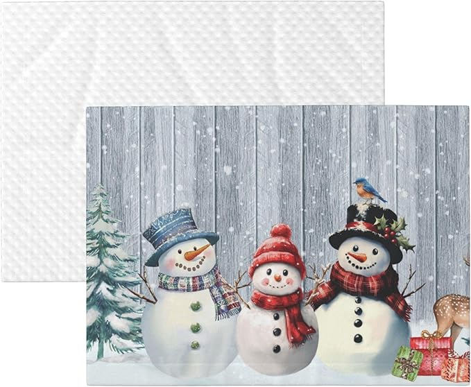 Winter Snowman Throw Blanket - Wodden Blanket for Dog Cat Snowy Pet Blankets 30x20 for Couch Sofa Bed