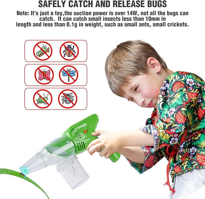 PLAY Bug Catcher Kit,Outdoor Toys for Kids Ages 4-8 8-12,Bug Catcher Vacuum with Critter Habitat Case,Butterfly net,Magnifying Glass,Toddler Outside Toys for 3 4 5 6 7 8+ Year Old Boys Birthday Gift