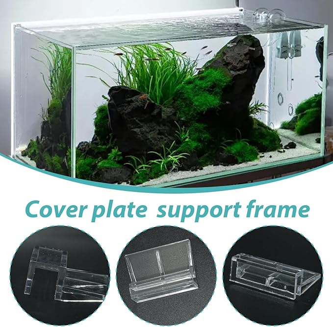 15 Pcs Rimless Aquarium Lid Clips for 11-12mm Glass, Clear Acrylic Aquarium Cover Support Clamps for Fish Tank Lid Holder, Plastic Tank Top Clips for Glass Canopy or Piscine Hoods and Covers