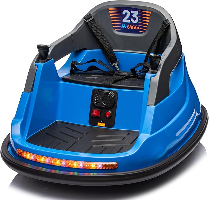 12V Kids Electric Bumper Car, Baby Bumper Car for Toddlers w/Remote Control, 360° Spinning - Blue
