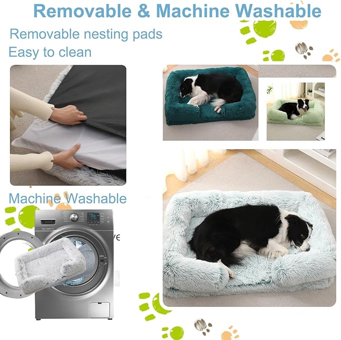 Dog Beds Large Sized dog Orthopedic, Sofa Dog Bed with Waterproof Lining and Nonskid Bottom, Rectangle Washable Dog Bed for Medium Small Dogs and Cats Comfortable ( Color : Gray , Size : 31 x 21" )