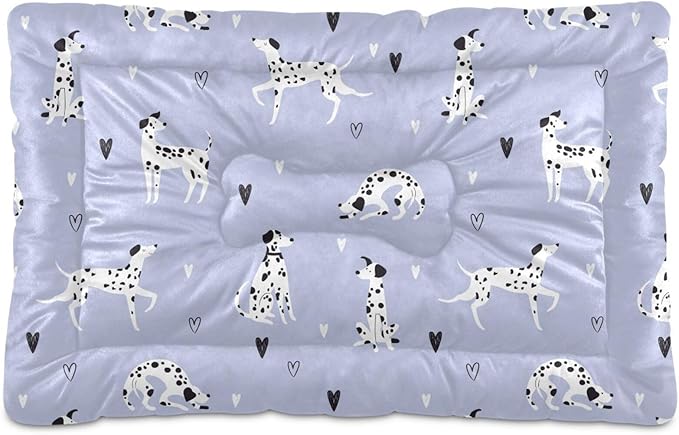 Funny Cartoon Dalmatian Dogs Pet Bed Cute Dog Bed Mat Absorbing Non Slip Pad Pet Sleeping Mat for Small, Medium, and Large Dogs Puppy Cat 24 in x 18 in