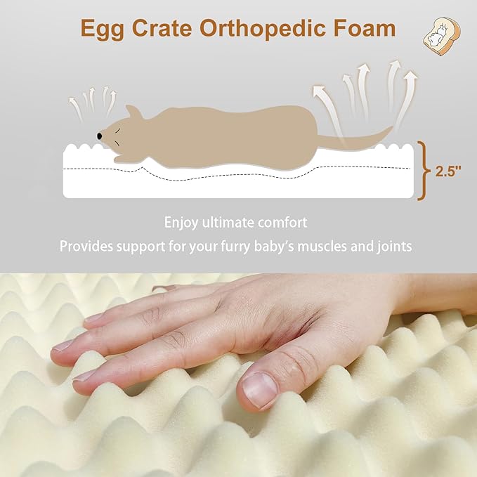 Orthopedic Dog Bed for Small Dogs, Toast Style Washable Non-Slip Pet Bed for Dogs and Cats, Puppy Kitten Washable Pet Mat Bed for Crate Home Indoor