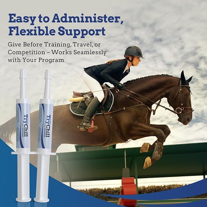 TryChill™ 12 Pack – L-Tryptophan-Based Support for Horses – Promotes a Composed Demeanor Without Sedation – Enhances Focus, Confidence & Performance – 100% Natural & Competition Safe