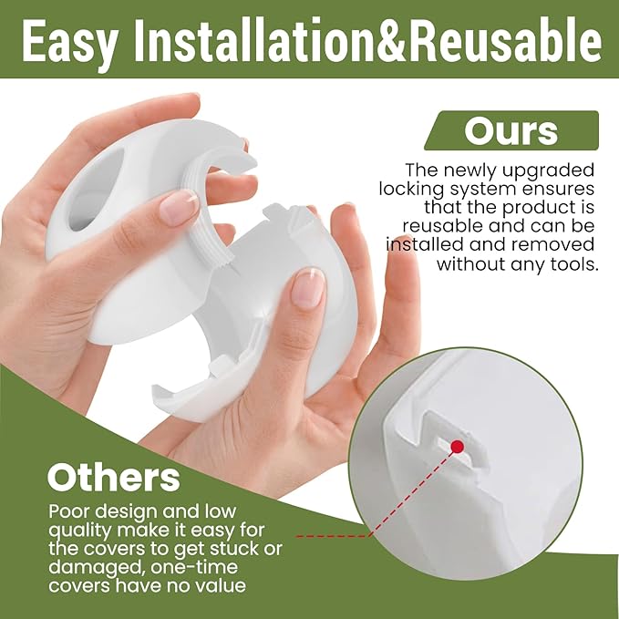 Child Safety Door Knob Covers 6 Pack Reusable Baby Proof Door Knob Locks Baby Proof Door Handle Protector for Kids Universal Fit Easy Grip Lockable Design No Tools Needed