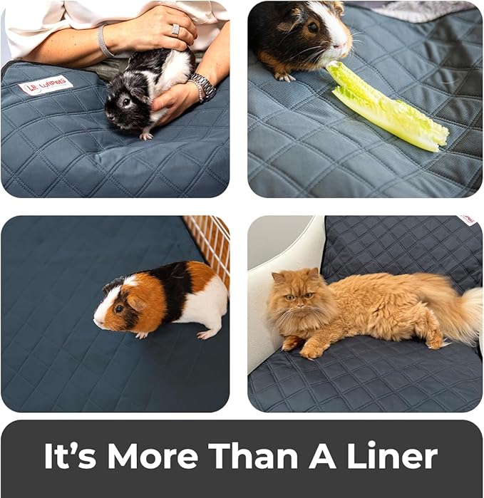 Washable Rabbit & Guinea Pig Cage Liner for Midwest, 24"x47", Easy to Clean Unlike Fleece, Absorbent & Waterproof Guinea Pig Bedding and Non-Slip Pee Pad & Rabbit Floor Mat