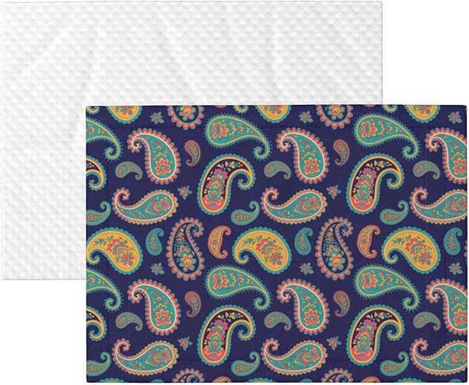 Pet Blanket for Couches and Beds, Colorful Paisley Flowers, Reversible Double Sided Plush Design with Soft Bumpy Texture and Smooth Surface, Furniture Protector