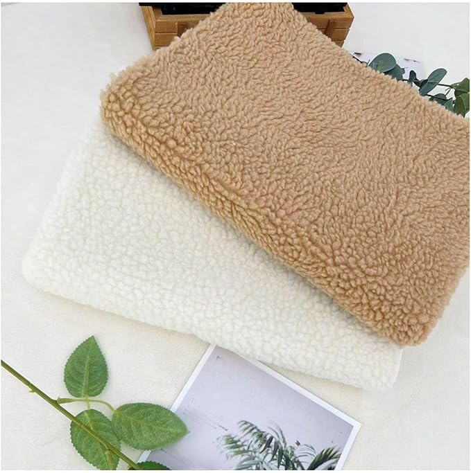 Dog Bed Pad Soft Comfortable Faux Lamb Wool Pet Sleeping Mat Durable Pet Bed Mat for Indoor Use Gift for Dogs Cats Small Medium Large Pets (White)