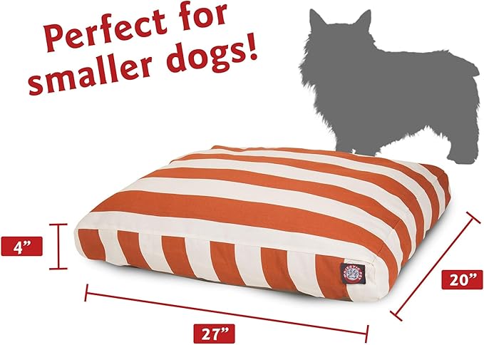 Majestic Pet Shredded Memory Foam Dog Bed Small with Removable Washable Cover – Rectangle Orthopedic Pet Bed–Durable Crate Bed for Senior Dogs - (27x20) S - Trellis - Navy