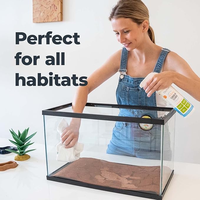 Oxyfresh Premium Terrarium Cleaner – Professional Amphibian and Reptile Terrarium Smell Eliminator – Safe & Quickly Removes Waste & Odors – Streak Free Glass – Bleach Free