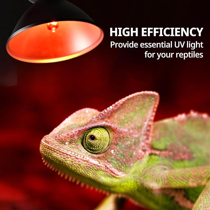 Reptile Heat Lamp Fixture 25W,Dome Reptile Light Fixture with 5PCS Halogen Heat Bulb,G9 UVA Basking Lamp E26 Lamp Socket for Turtle,Gecko,Lizard,Snake,Tortoise,Bearded Dragon,Frog