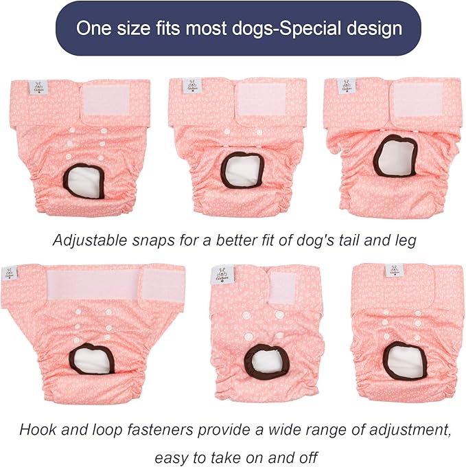 CuteBone Dog Diapers Female Washable Small Medium Large 3 Pack Reusable Doggie Diapers Puppy Period Pants for Doggy Heat Cycle Peeing