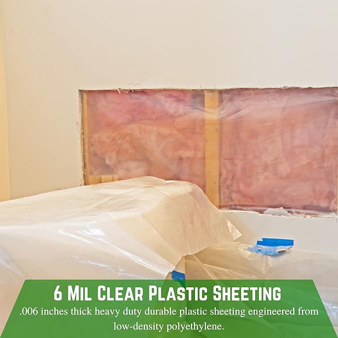 Farm Plastic Supply - Clear Plastic Sheeting - 6 mil (14' x 100') - Thick Plastic Sheeting, Heavy Duty Polyethylene Film, Drop Cloth Vapor Barrier Covering for Crawl Space