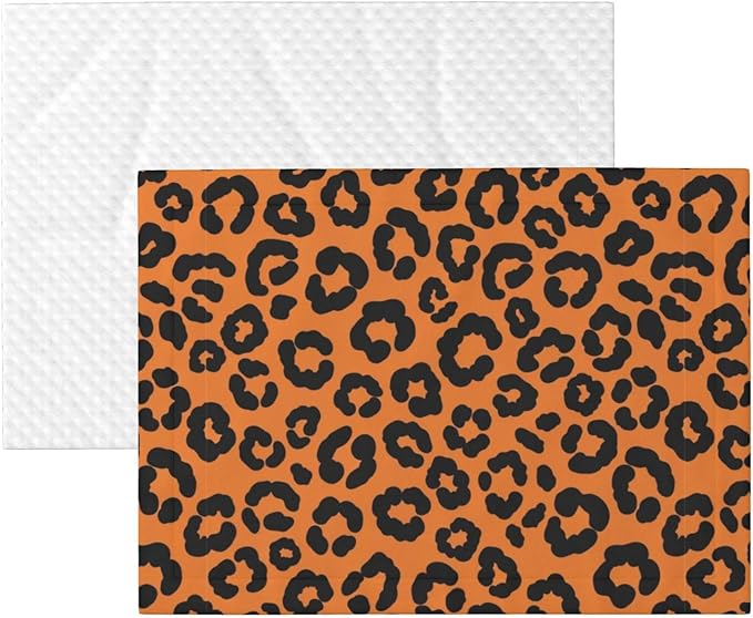 Double Sided Plush Pet Blanket for Small Large Animals, Cheetah Leopard Wood, Reversible Throw with Dimpled Dot Side and Flat Side for Kennels Living Rooms