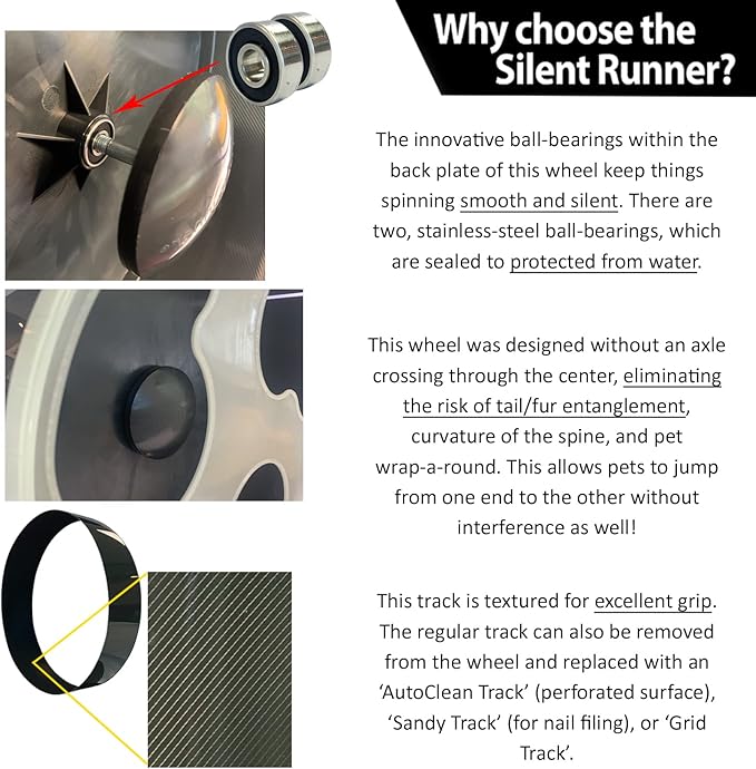 Silent Runner Glow Wheel - 12" Regular - Exercise Wheel (Wheel No Stand + AutoClean Track)