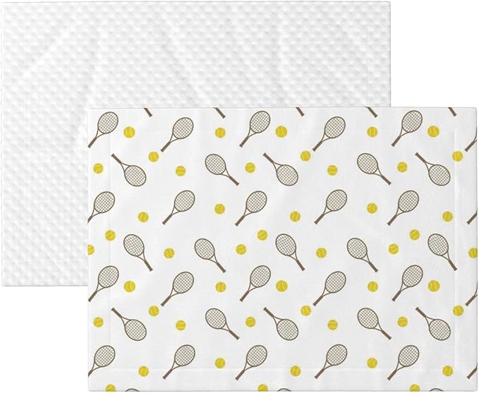 Two Sided Plush Pet Blanket for Crates Carriers Home Use, Tennis Rackets Balls, Reversible Throw with Cozy Dot Fabric and Silky Reverse for Small Large Pets