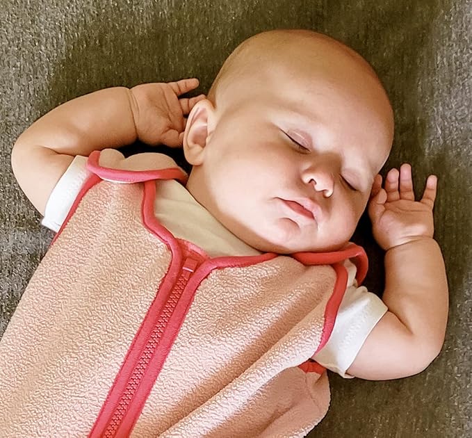 baby deedee Sleep Nest Fleece Baby Sleeping Bag, Sweet Pink, 0-6 Month