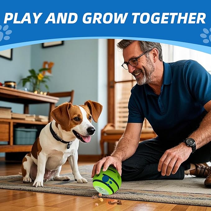 Interactive Puzzle Dog Treat Ball, Treat Dispensing Enrichment Dog Toys Ball, M, 3.46 in (8.8 cm)