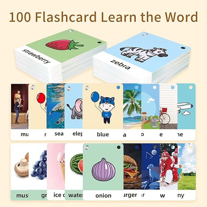 alilo Talking Pen Books Sets for Toddlers 2-6, Kids Learning Electronic Toys, Early Educational Gifts for Boys Girls, with 3 Interactive Audio Sound Books, 100 Talking Flash Cards, Alphabet