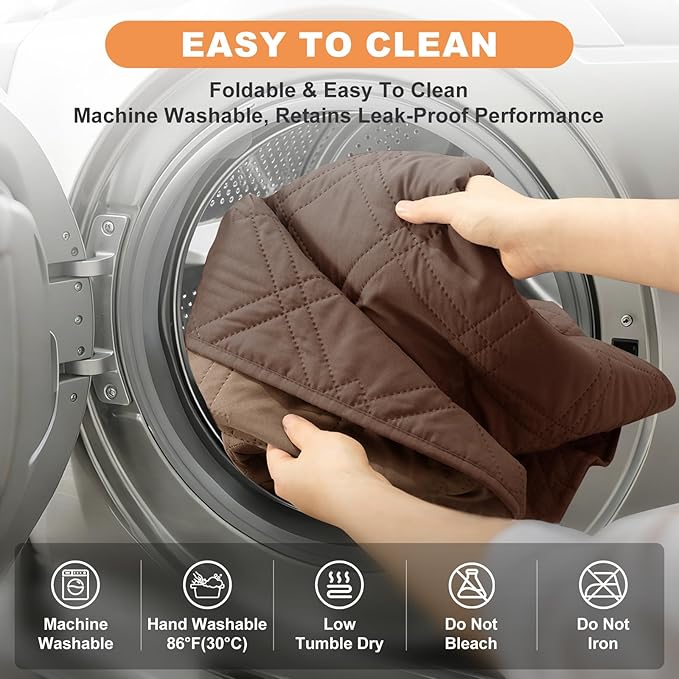 100% Waterproof Dog Couch Protector, Triple-Layer Waterproof Dog Bed Cover Pet Blanket Reversible 2-Tone Sofa Shield, Non-Slip Furniture Guard for Pets(42×50 Inch, Brown+Taupe)