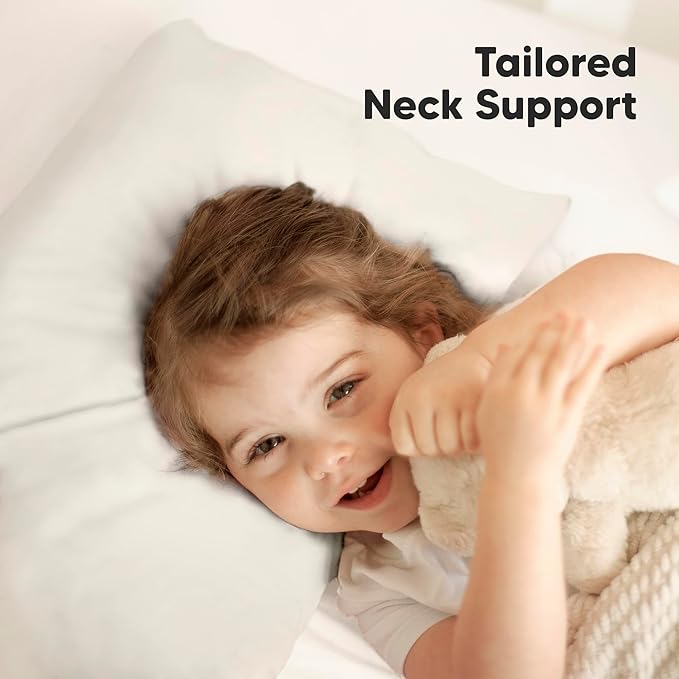 KeaBabies Toddler Pillow with Pillowcase, Jumbo 14X20 - Soft Organic Cotton Toddler Pillows for Sleeping - Machine Washable - Perfect for Travel, Toddler Bed Set (Clay)