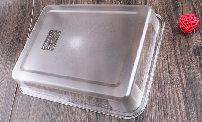 OMEM Reptile Drinking Tray - Large Water Dish Plastics Plate for Turtles, Small Reptiles, Ball Pythons, Lizards, and Snake Cages Bowl (L=32x25x5.5cm, White)