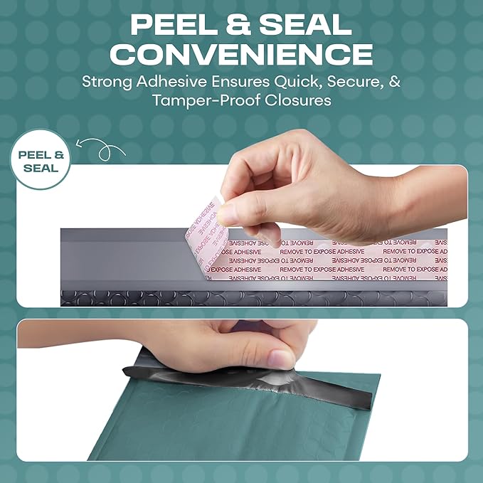 Green Extra Large Poly Bubble Mailers 14.25x20 inch #7 | Self Seal Large Padded Envelopes | Air Cushioned Bubble Mailer | Usable Size 14.25x19 Lightweight Mailing Shipping Bags| 100 Pack Bulk