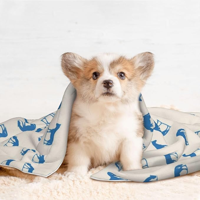 Pet Blanket for Travel and Home, Abstract Horse, Reversible Plush Dot Design with Soft Grip Texture on One Side Perfect for Car Seats Moving Vehicles