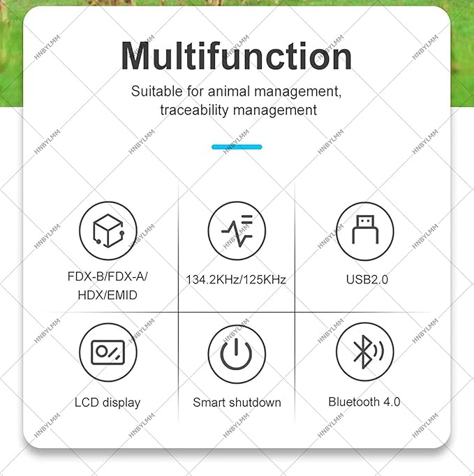 Animal Ear Tag Scanner with LCD Display, 134.2 KHz Handheld Pet Microchip Scanner Reader for Dog/Cat/Pig/Animal, Storage Up to 20000 Datas, Read Time > 100ms, Support FDX-B/HDX/EMID Tags