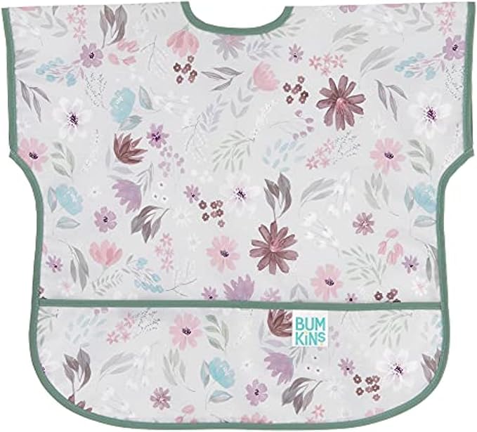 Bumkins Bibs - Toddler Bibs, Waterproof, Large for 1-3 Years, Short Sleeve