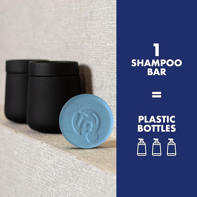 Tree Bottle Argan Oil + Bamboo Extract 3-in-1 Shampoo Bar for Men - For Hair, Beard & Body - Deep Clean, Nourishing & Frizz Control - Natural, Paraben & Sulfate-Free - Made in USA - 4.5oz