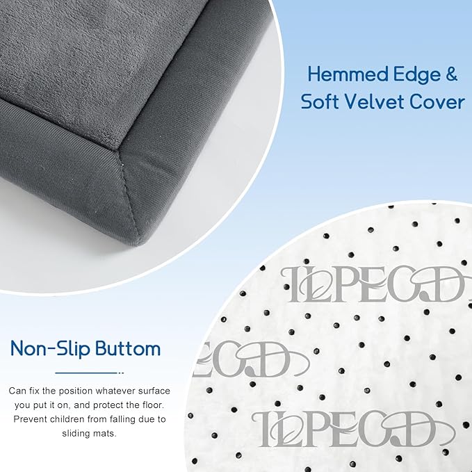 Baby Play Mat 1.2" Thick Memory Foam Nursery Rug Area Rug, 13’1” X 6’7” Yoga Mat Playmat Crawling Mat for Baby,Toddlers, Infants, Kids,Floor Mat Tatami Mat for Living Room with Non-Slip(Grey)