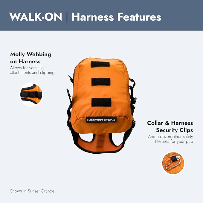 K9 Sport Sack Walk-On - X-Small, Buttercup Yellow - Ideal for Dogs with 9-12” Back Length - Lightweight, Packable, Backpack-Style Carrier - Includes Compatible Harness & Storage Bag