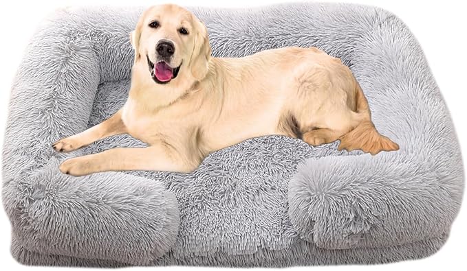 Dog Beds Large Sized dog Orthopedic, Sofa Dog Bed with Waterproof Lining and Nonskid Bottom, Rectangle Washable Dog Bed for Medium Small Dogs and Cats Comfortable ( Color : Gray1 , Size : 51 x 35" )