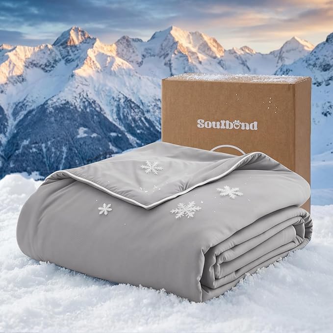 Soulbond Cooling Blanket for Extra Large Dogs - Q-MAX>0.45, Washable Cool Pet Cats Throw Blanket for Hot Weather, Self-Cooling Soft Dog Mat for Bed Crates Couch Sofa Cars(50"x60", Dark Gray)