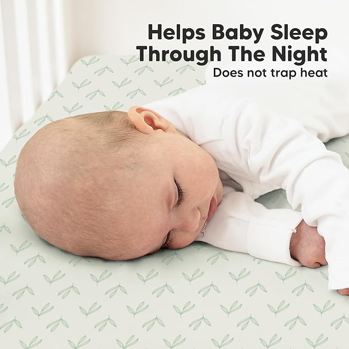 KeaBabies 2-Pack Organic Crib Sheets for Boys, Girls - 52x28 Fitted Crib Mattress Sheet Neutral, Breathable Jersey Cotton Cover for Baby Bed, Toddler Mattress, Soft & Cute Prints (Fleur)