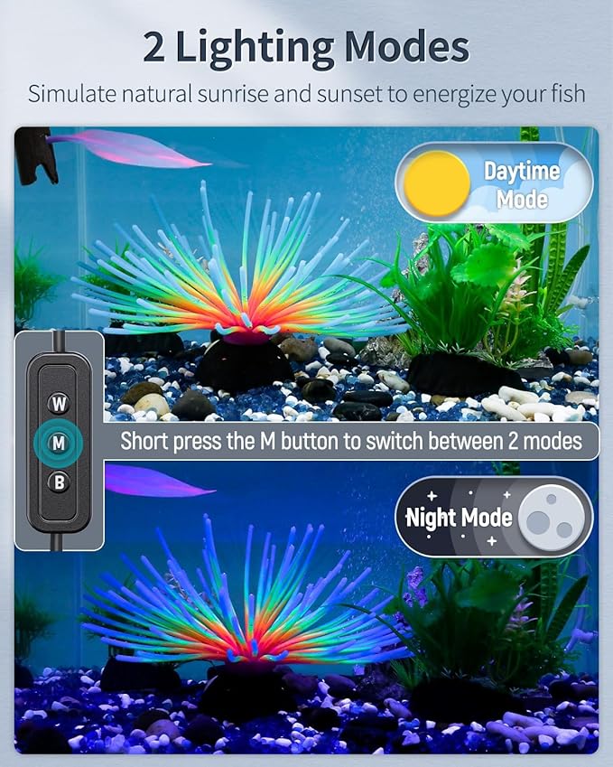 Pawfly 28W Aquarium LED Light for 36 to 42 Inch Fish Tanks Extendable Fish Tank Light with Full Spectrum Brilliant White Blue Red Lights with Daytime & Night Modes and Adjustable Brightness