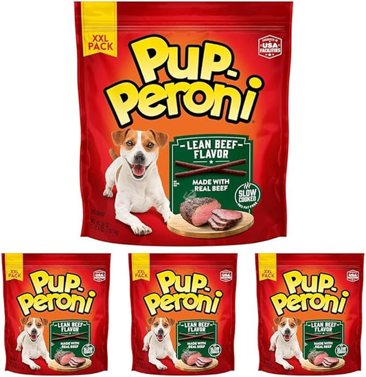 Pup-Peroni Dog Treats, Lean Beef Flavor, 38 Ounce, Made with Real Beef, 90% Fat Free (Pack of 4)
