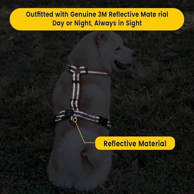 Roses&Poetry Dog Harness with Leash, No Pull Adjustable Harness Leash, Reflective Dog Halter Harnesses Comfort Padded Handle, Pet Walking Harness for Medium Dogs（Mistyrose-M）