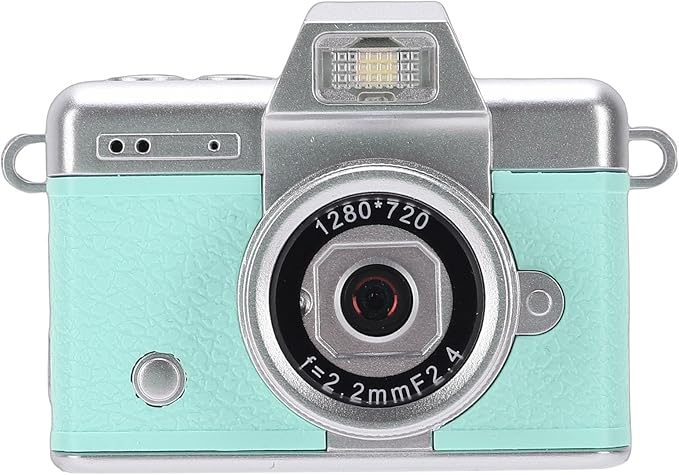 Palm Size Camera, 1080P Video 48MP Image Wide Angle Lens 1.47 Inch Flip Screen, with Fill Light and Type C Charging, for Campus Cycling Pets Selfie (Green)