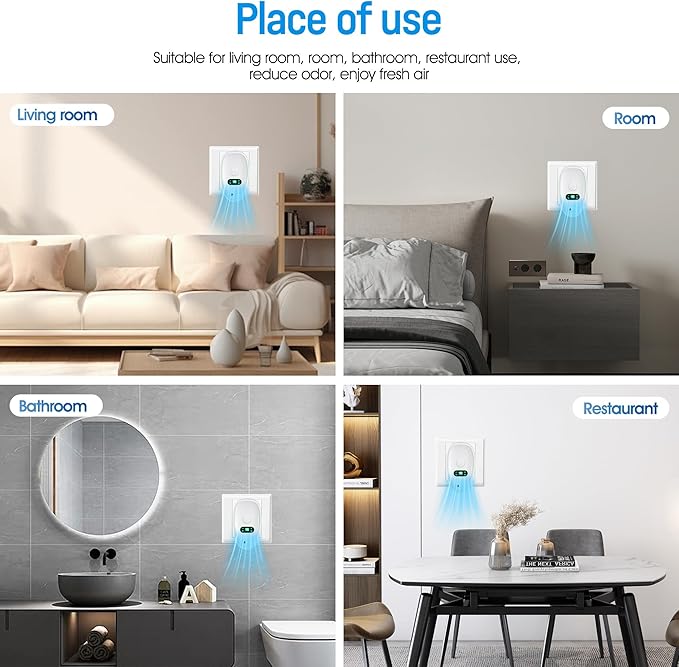 Plug In Air Purifier 4 Pack，Negative Air Ionizer for Home, Air Freshener Odor Reducer for Home from Pets Smoke Smell Kitchen Odor
