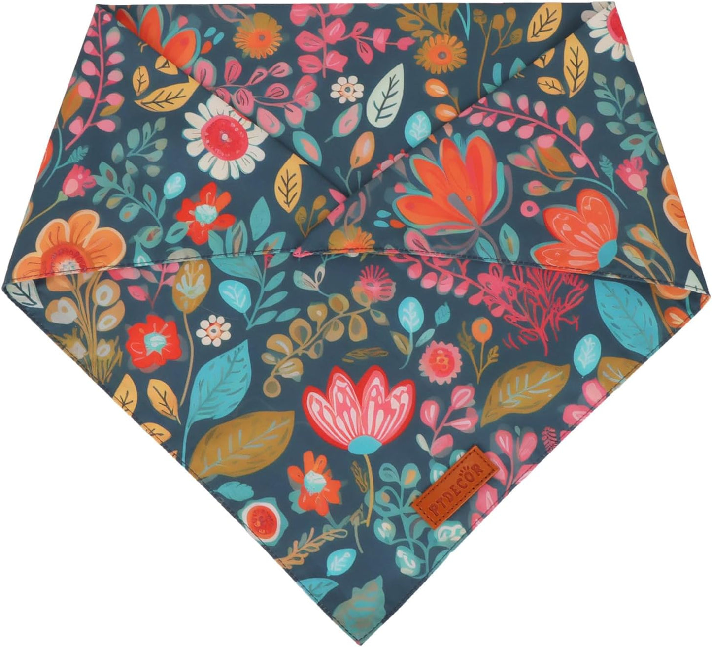 PTDECOR Flower Dog Bandana,2 Pcs Floral Reversible Dog Scarf, Multi Size, Triangle Pet Bandanas for Extra Large Dogs (Flower, X-Large)